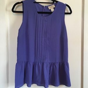 LOFT Tank With Ruffle, Purple, Small